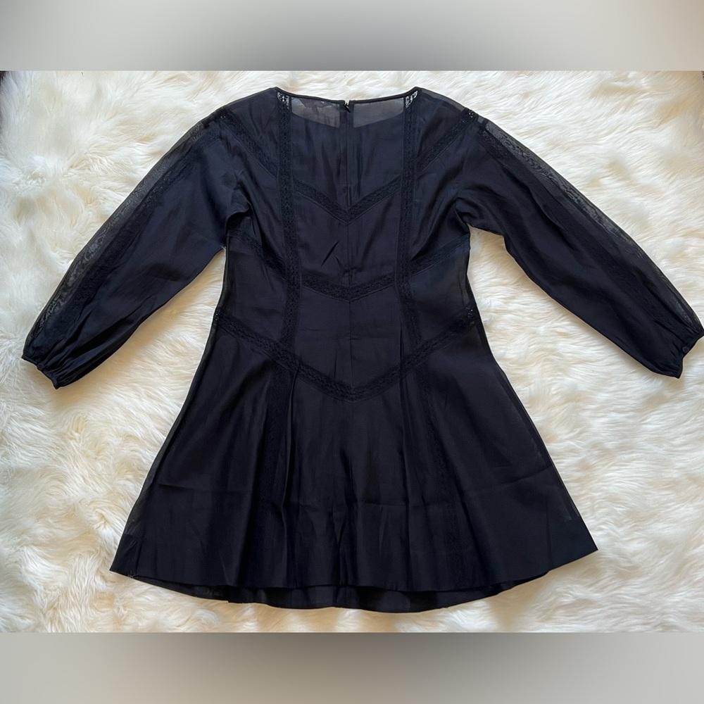 🆕Rebecca 🖤Taylor Black Long Sleeve
Cotton Organza Mini Dress Casual
Size XS - Picture 10 of 13